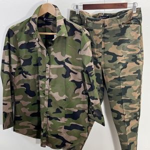 NY&Co 2pc Pant Set - Green Camouflage